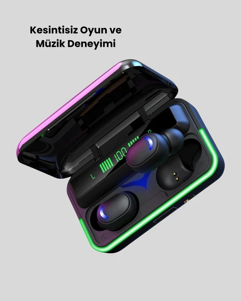 E10 Kablosuz Bluetooth Kulaklık – 3D Ses, Powerbank Şarj Kutusu - 5