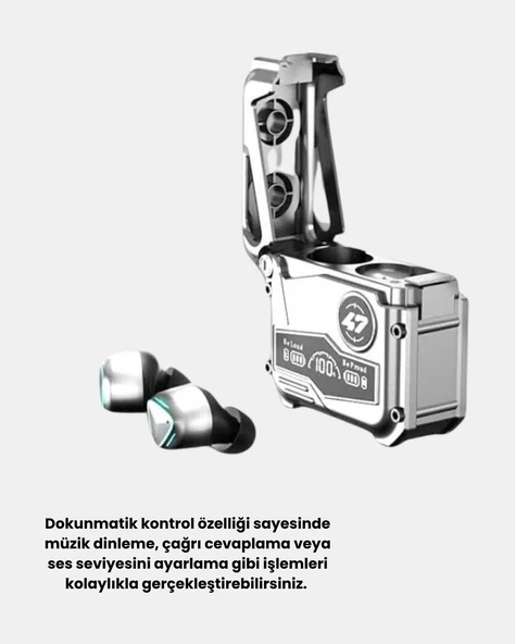 Kablosuz Spor Kulaklık – Düşük Gecikmeli Oyun Modu, Powerbank Şarj Kutusu - 5