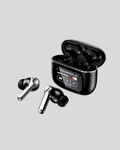 Aktif Gürültü Engelleme Kablosuz Bluetooth Kulaklık–Dijital Ekranlı, Dokunmatik ve Uzun Pil Ömürlü - 4