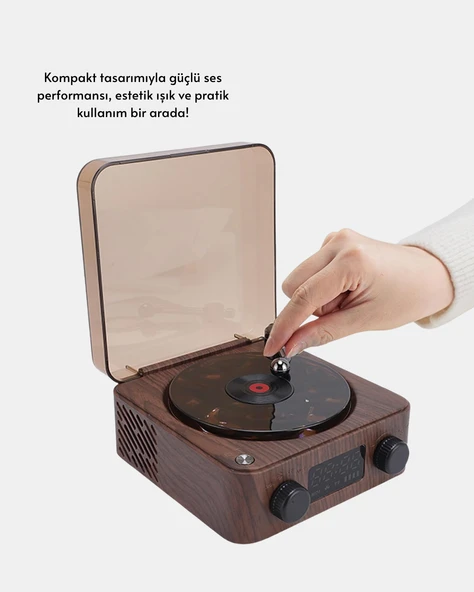 3-ü-1 Arada Bluetooth Hoparlör – Işıklı Saat ve Gece Lambası - Resim 4