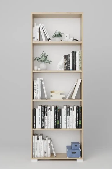 Lucas Serisi Safir Meşe 5 Raflı Kitaplık - 4