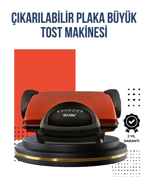 Kompakt Izgara ve Tost Makinesi – Çıkarılabilir Plaka, Döküm Gövde ürün görseli