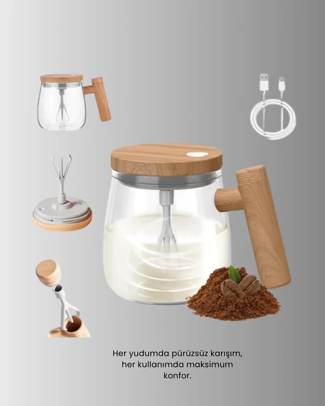 Isıtıcılı Manyetik Karıştırıcı Kupa – 400 ml, C Tipi Şarjlı, Akıllı Tasarım - Resim 5