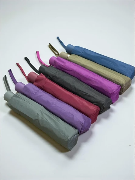 Otomatik Açma Kapama Fiber Tel Orjinal Kaliteli Şemsiye(Gri Haki Bordo Lacivert Fuşya Mor Siyah) - 3