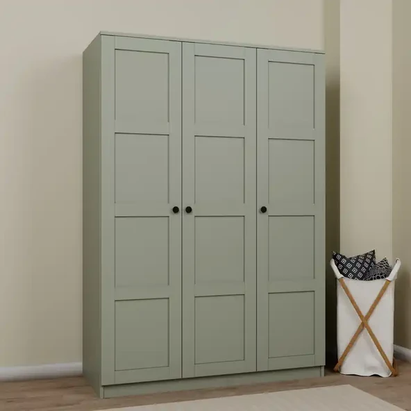 Lucas 3 Kapılı Yüklük, Yorgan, Yastık Dolabı - Yeşil - 2