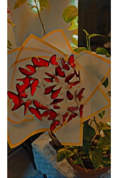 Led Işıklı Kırmızı Kelebek Çiçek Buketi - Resim 2