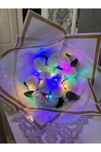 Teknoloji group 14’lü Beyaz Ledli Yapay Gül Buketi ürün görseli 1