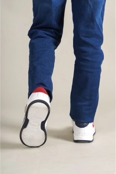 1011 - Glasses-X Çocuk Ayakkabı Beyaz Kırmızı Lacivert ürün görseli 1