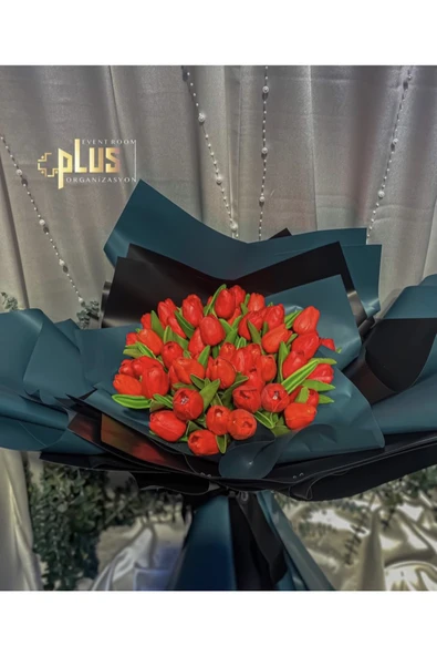 Kırmızı Lale Buketi - Resim 3