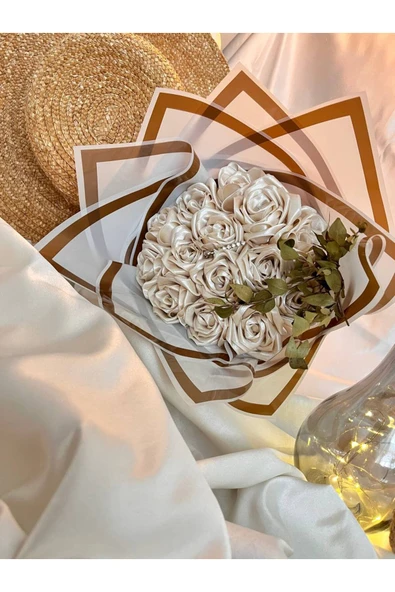 Buketçimm 11 li Söz Nişan Kız isteme Sevgili Kumaş Yapay Solmayan Gül Buketi - 3