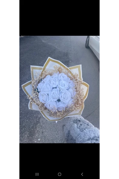 Sosyete shop 15 li beyaz gül buketi beyazın büyüsü  isteme hediye - Resim 2