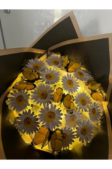 KAYZEN kelebekli papatya buketi - Resim 2