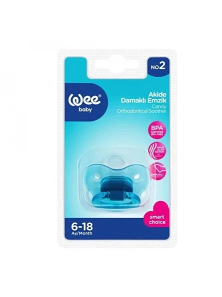 Wee Baby 112 Yalancı Emzik Silikon Akide Damaklı No: 2 - Mavi ürün görseli
