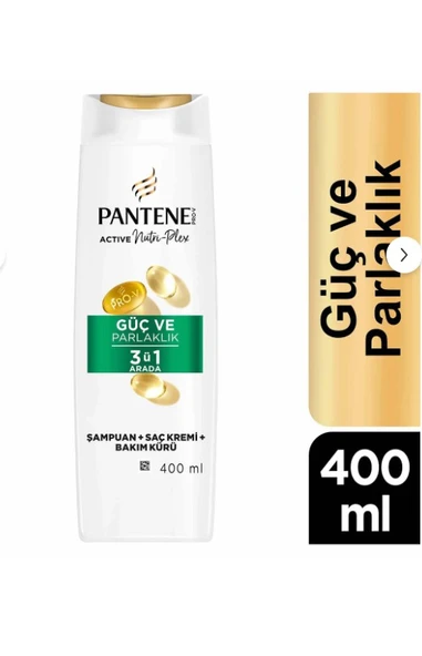 Pantene Güç & Parlaklık 3'ü 1 Arada Şampuan 400 ml ürün görseli 1
