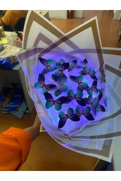 Redblue MAVİ -MOR KELEBEK BUKETİ - 3