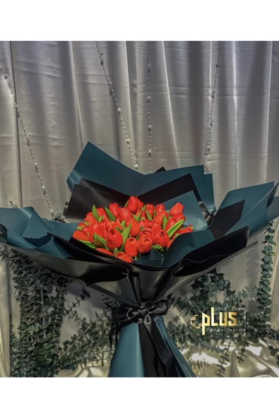 Kırmızı Lale Buketi - Resim 5