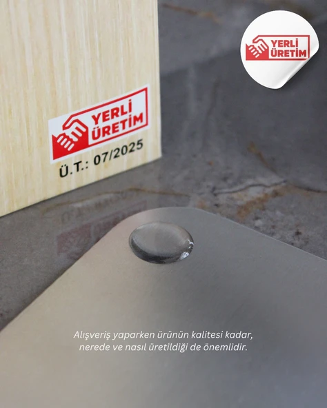 Paslanmaz Çelik Doğrama Tahtası Büyük Boy ve Küçük Boy 2'li Set 20x30 ve 25x33 cm - Resim 4