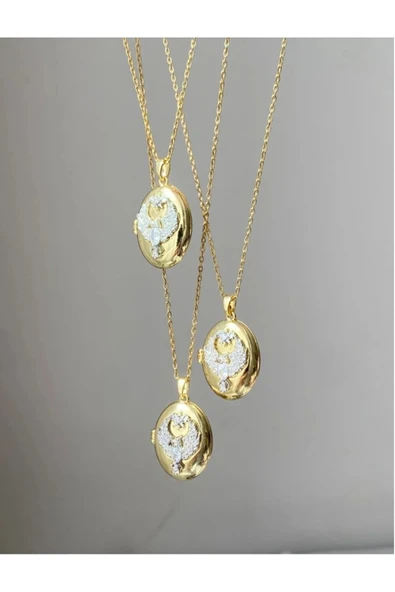 alyacs Ankakuşu Alya Kolyesi Gold Renk Çelik Kapaklı Kolye - 3