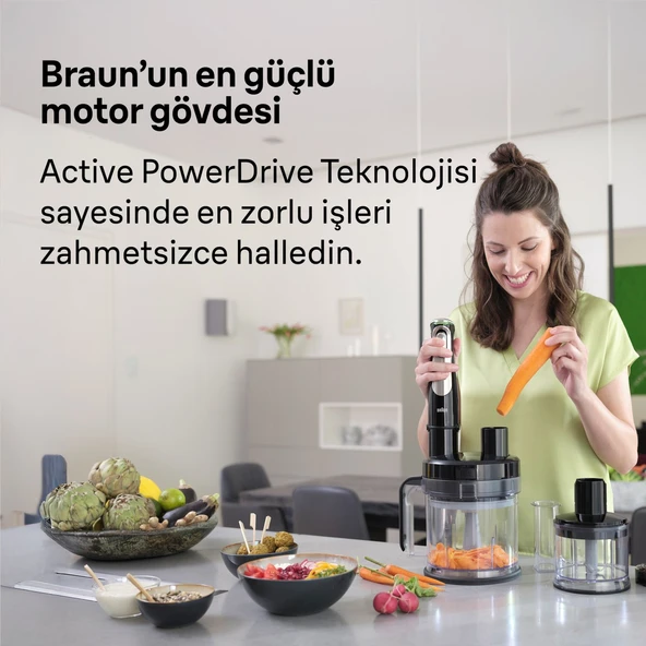 BRAUN Multiquick 9 MQ9185XLI 1200W El Blender Seti Siyah - Resim 2