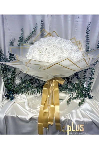 Beyaz Gül İSTEME BUKETİ 41 ADET - Resim 4