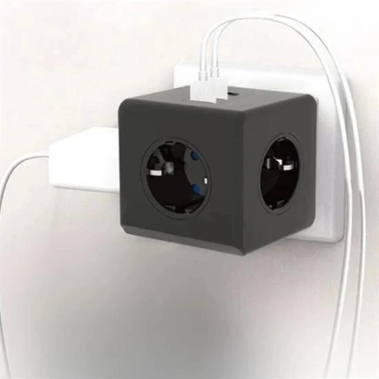 heyf HEYF® Isıya Dayanıklı Termal Akım Korumalı ve Çocuk Korumalı 3 Priz Girişli 3 USB Girişli Küp Priz ürün görseli 1