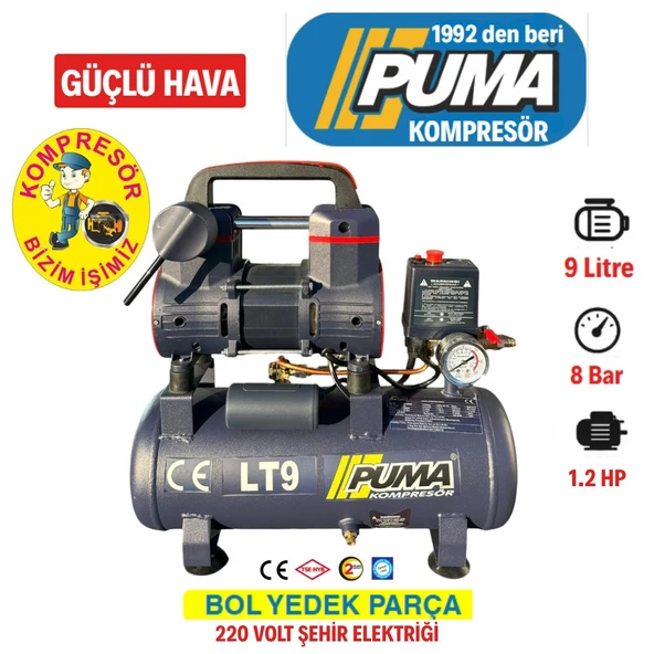 Puma 9 Lt Yüksek Verimli Yağsız Kompresör ürün görseli