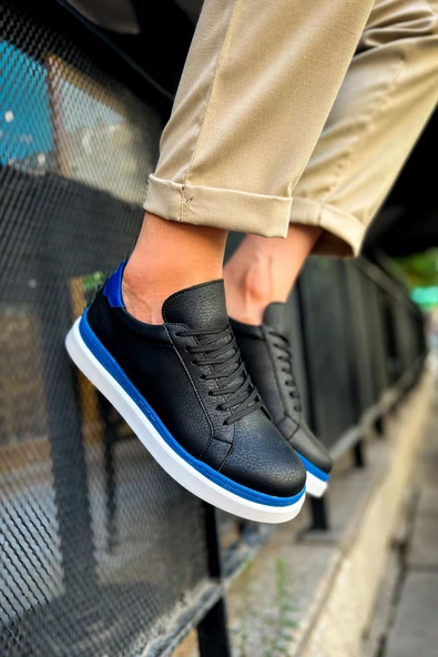 CH979 - Santoni GBT Spor Erkek Ayakkabı SIYAH/MAVI ürün görseli 1