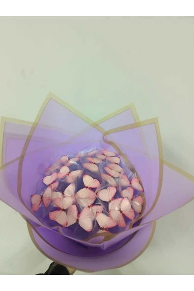 Redblue ledli kelebek buketi - 2