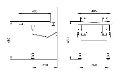 Bocchi Duş Oturağı, Engelliler -Yaşlılar için CC-DRV-004 - Resim 3