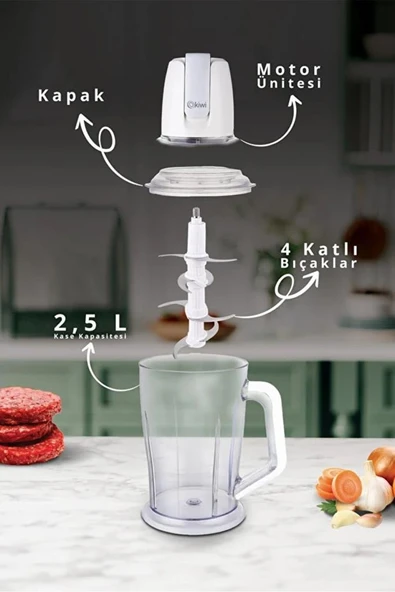 Kiwi KC-8244 400 W Rondo Beyaz - Resim 5