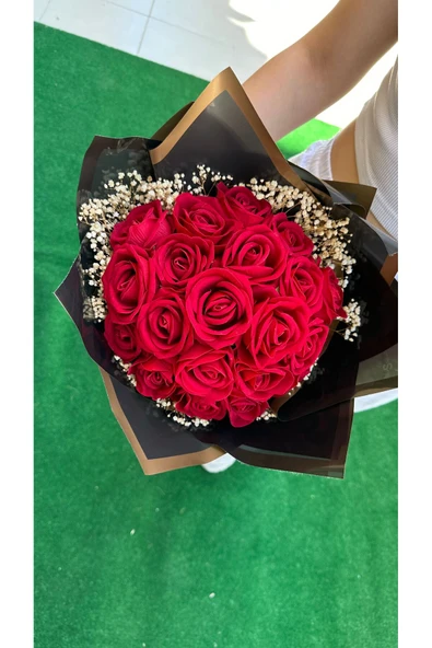 EL YAPIMI Premium isteme buketi kadife gül - Resim 2