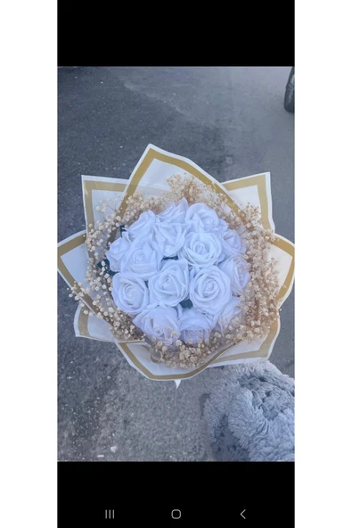 Sosyete shop 15 li beyaz gül buketi beyazın büyüsü  isteme hediye ürün görseli 1