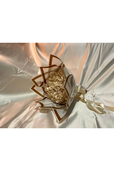 Buketçimm 11 li Söz Nişan Kız isteme Sevgili Kumaş Yapay Solmayan Gül Buketi