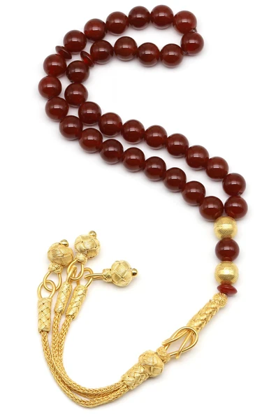 1000 Ayar Gümüş El Örmesi Kazaz Püsküllü Akik Doğal Taş Küre Kesim Tesbih - Resim 2