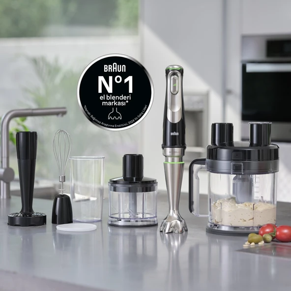 BRAUN Multiquick 9 MQ9185XLI 1200W El Blender Seti Siyah - Resim 7