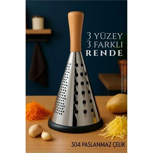 El Rendesi - Konik Tip Ergonomik 3 Taraflı Profesyonel 304 Paslanmaz Çelik ürün görseli 1