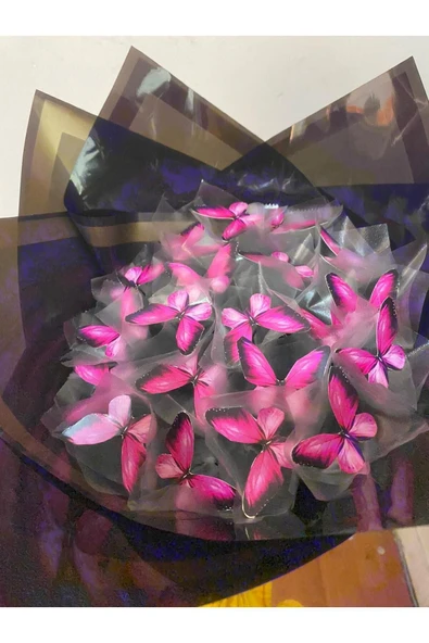 Redblue PEMBE KELEBEK BUKETİ - 3