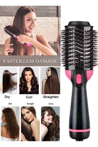 jvx Jv-6625 3'ü 1 Arada Fön Fırçası Iyonik Saç Kurutma, Düzleştirme & Bukle 3 Isı Ayarı - Resim 2