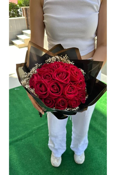 EL YAPIMI Premium isteme buketi kadife gül - Resim 4