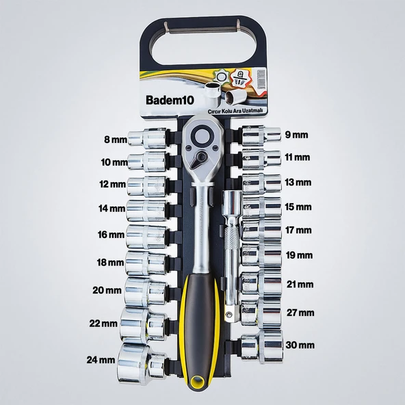Profesyonel 1/2" Lokma Anahtar Seti 20 Parça Profesyonel Çok Amaçlı Tamir Bakım Lokma Takımı ürün görseli