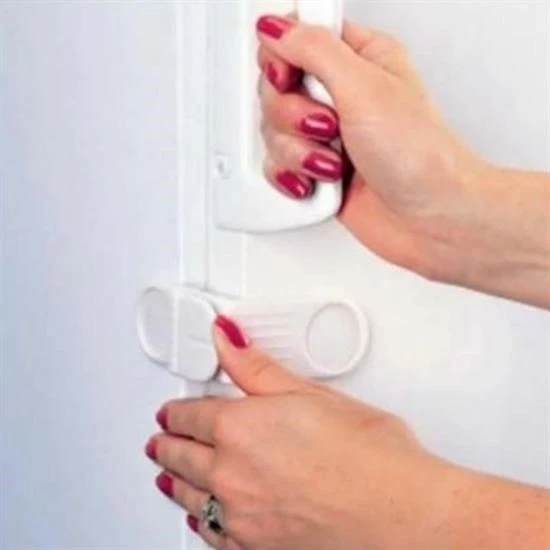 BUFFER® Bebek Çocuk Güvenlik Çekmece ve Dolap İçin Kendiliğinde Yapışkanlı Vidasız Köşe Kapak Kilidi - 2