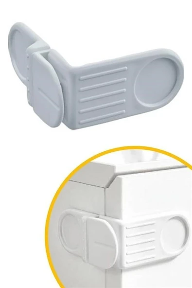 BUFFER® Bebek Çocuk Güvenlik Çekmece ve Dolap İçin Kendiliğinde Yapışkanlı Vidasız Köşe Kapak Kilidi - 4