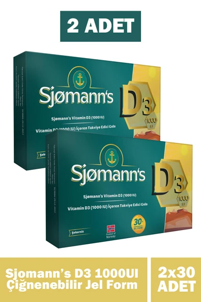Sjomann's D3 Çiğnenebilir Jel 30 Tablet 2 Adet ürün görseli 1