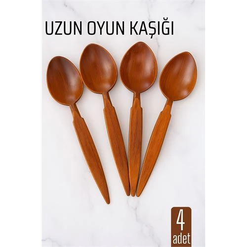 Uzun Oyun Kaşığı Halk Oyunu Kaşığı  Kına Kaşığı Uzun Saplı Zeybek Oyun Kaşığı 4 ADET ürün görseli