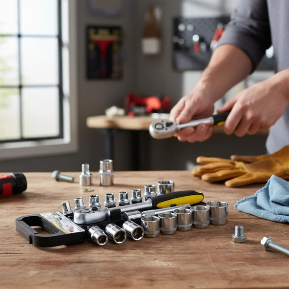 Profesyonel 1/2" Lokma Anahtar Seti 20 Parça Profesyonel Çok Amaçlı Tamir Bakım Lokma Takımı - Resim 2