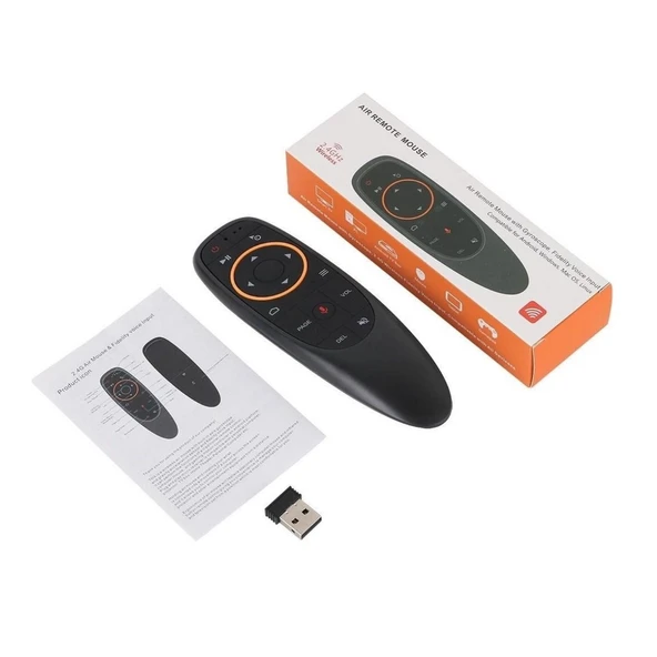 G10 Android-Windows-Linux-TV Box-Mac OS Uyumlu 2.4 Ghz Ses Komutlu Wireless Air Mouse Uzaktan Kumanda - Resim 4