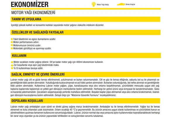 HSGL Lubran Motor Oil Ekonomizer 400ml Motor Koruyucu Yağ Katkısı Performans Artırıcı Ses Azaltıcı - Resim 3