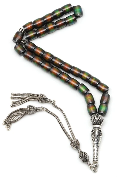 His Taşı Doğal Taş 925 Ayar Gümüş Tesbih 8 mm Küre Kesim - 2