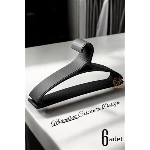 Tasarım Askı Seti 6 ADET Elbise Askısı M.Crisanta SİYAH