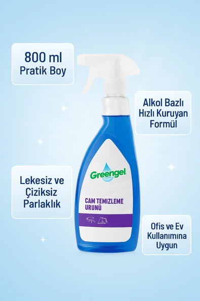 Greengel Glass Cleaner-Cam Temizleme Ürünü 800 ml - Resim 3
